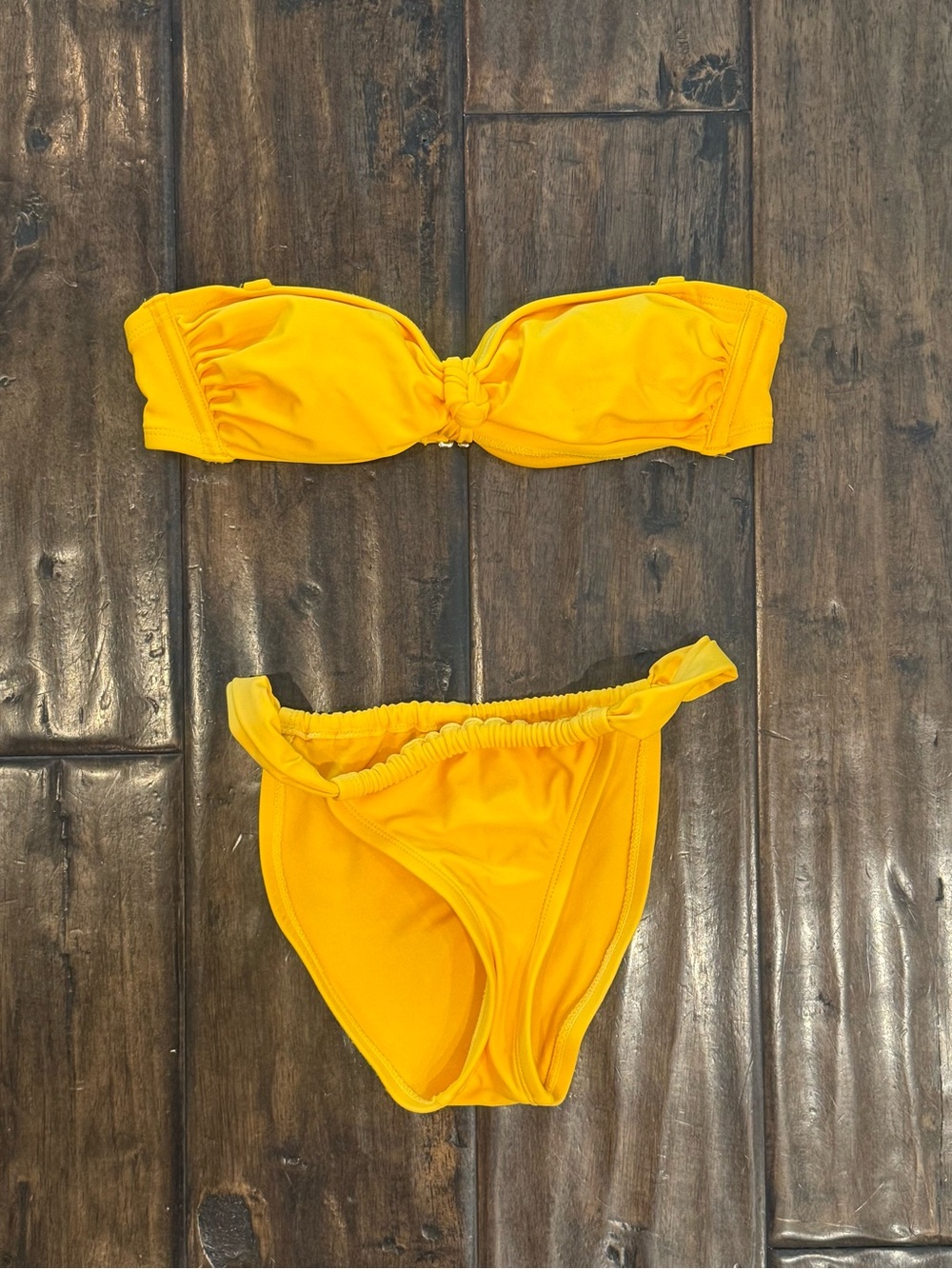 wild fable Yellow Strapless Bandeau Bikini Set
